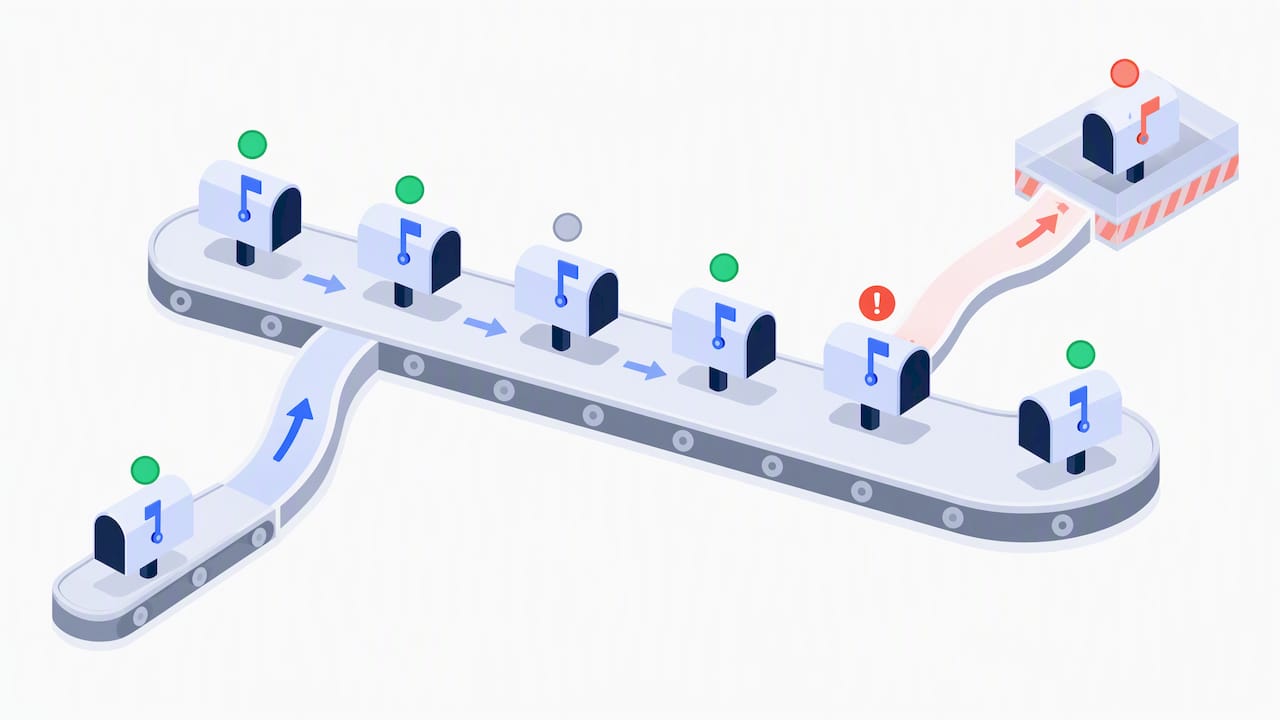 Mailbox-Pool mit einem isolierten Konto ersetzt