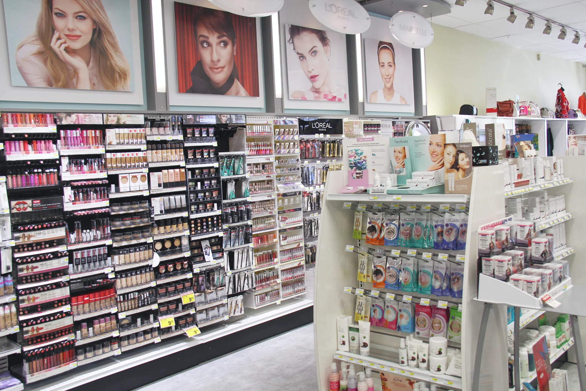 C-Line light-duty convenience store shelving in a pharmacy retailer by Continental Store Fixture Group