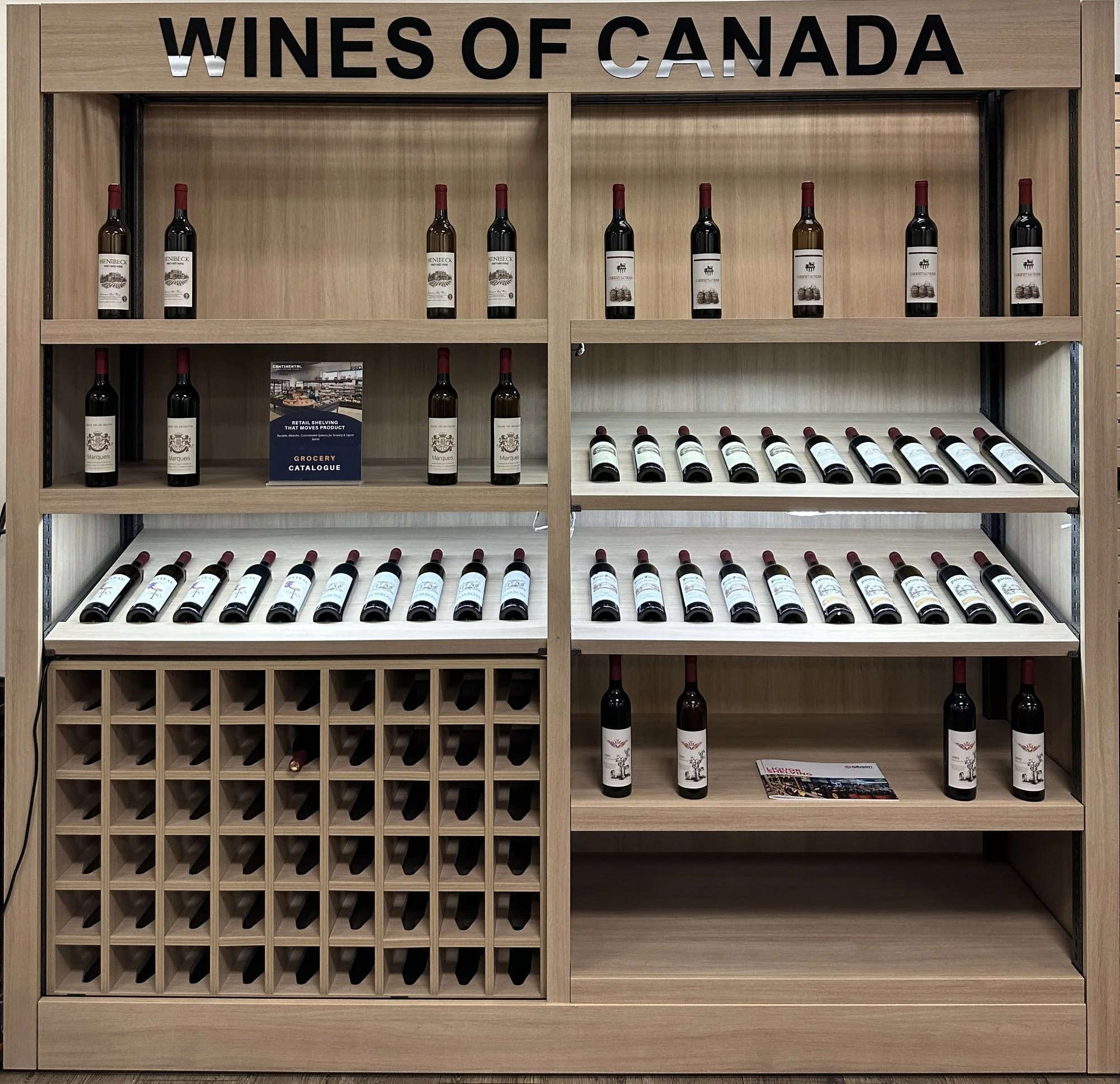 M-Line heavy duty retail shelving by Continental Store Fixture Group for a liquor store display