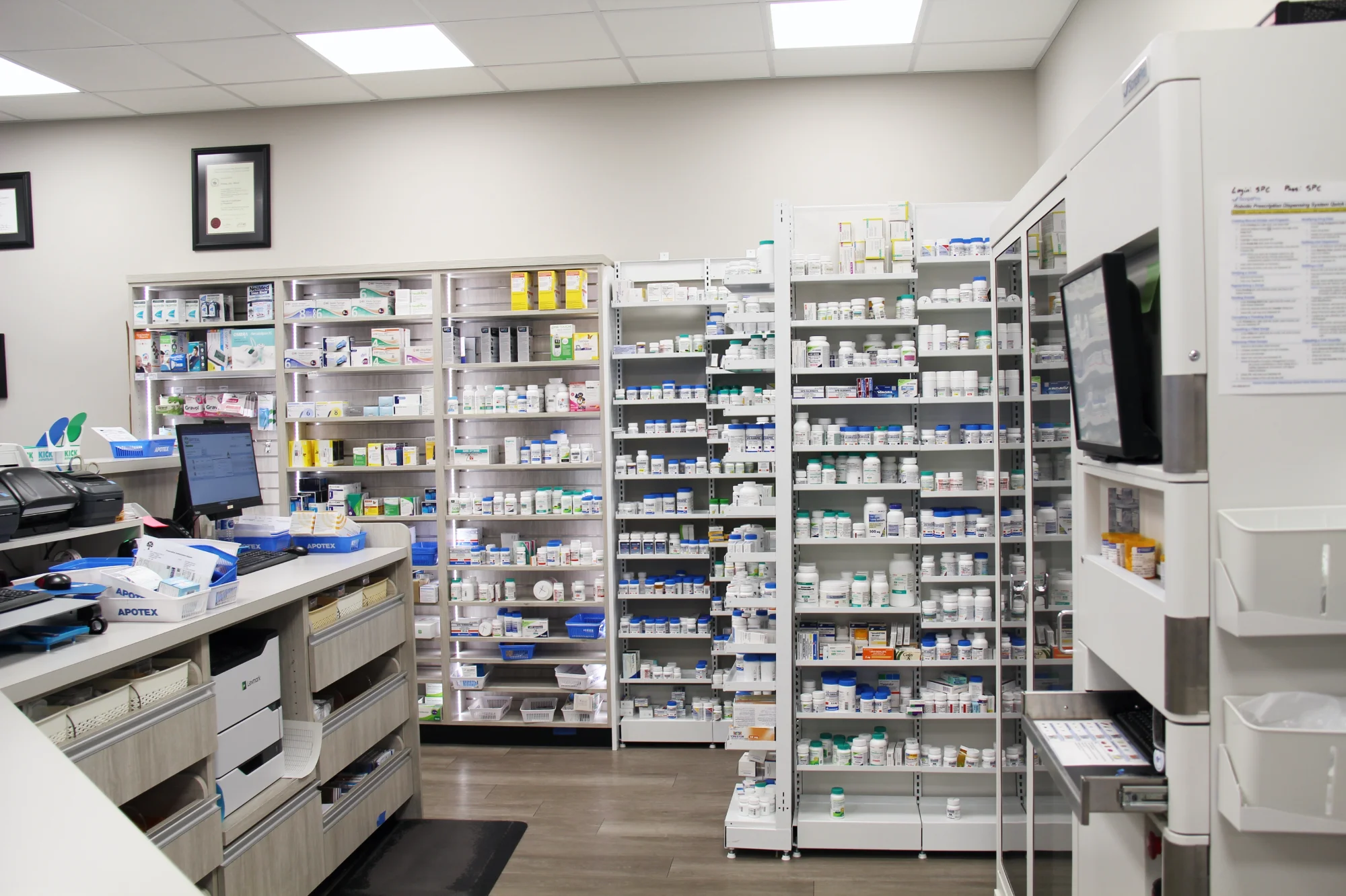R-Line Rx pharmacy shelving by Continental Store Fixture Group