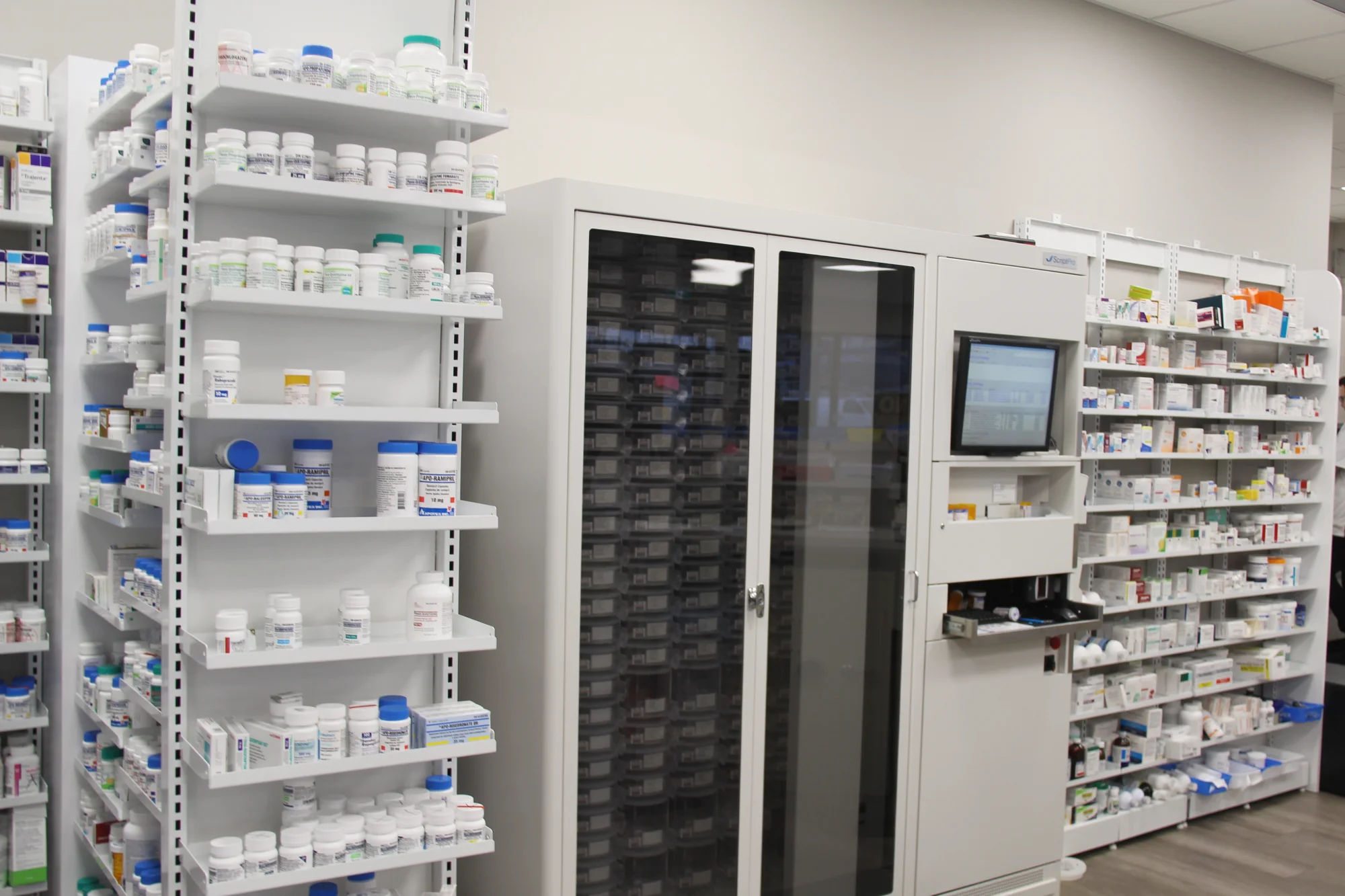 R-Line Rx pharmacy shelving by Continental Store Fixture Group