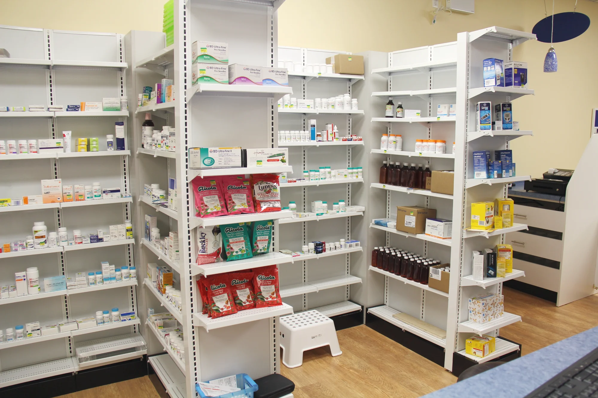 R-Line Rx pharmacy shelving by Continental Store Fixture Group
