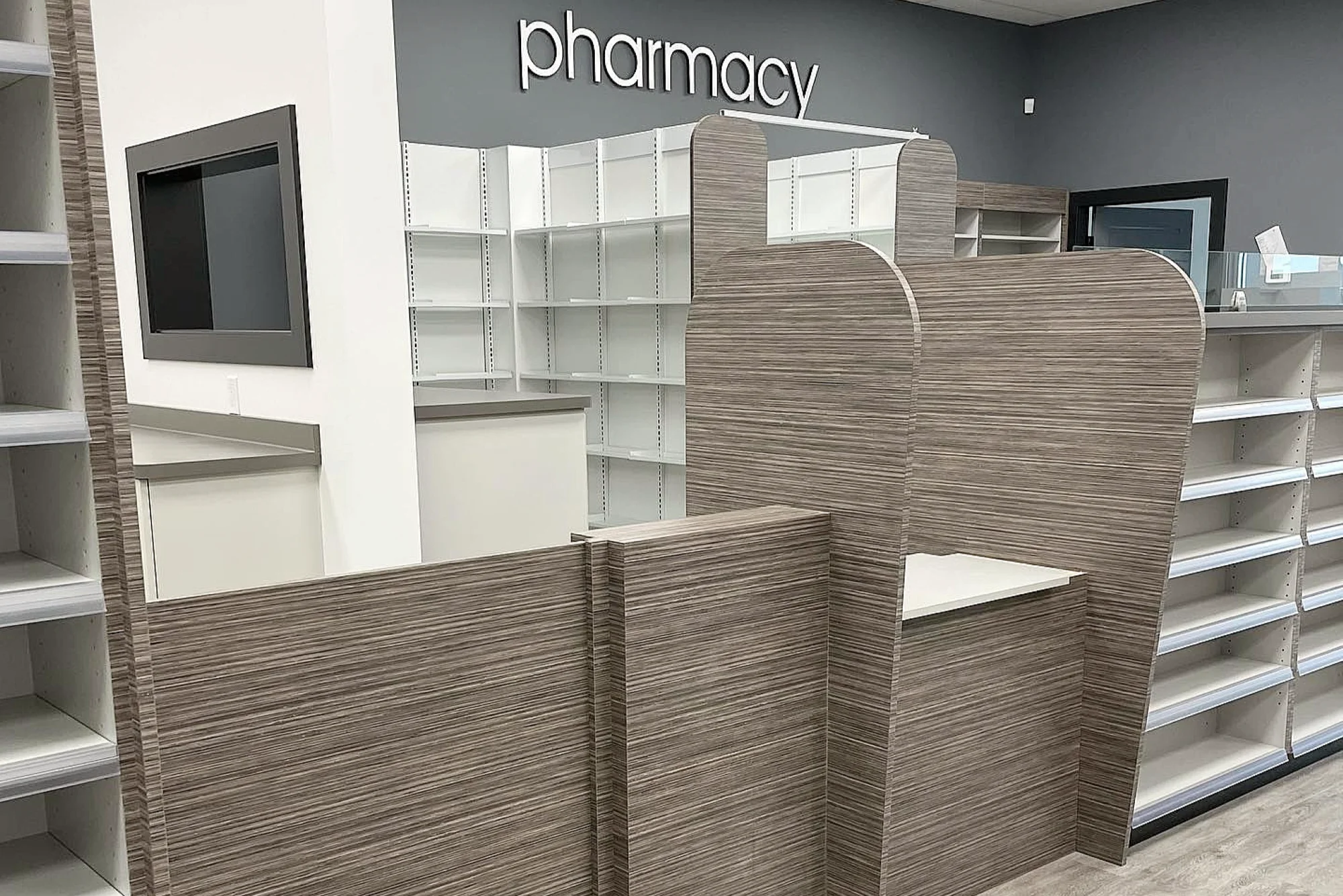 R-Line Rx pharmacy shelving by Continental Store Fixture Group