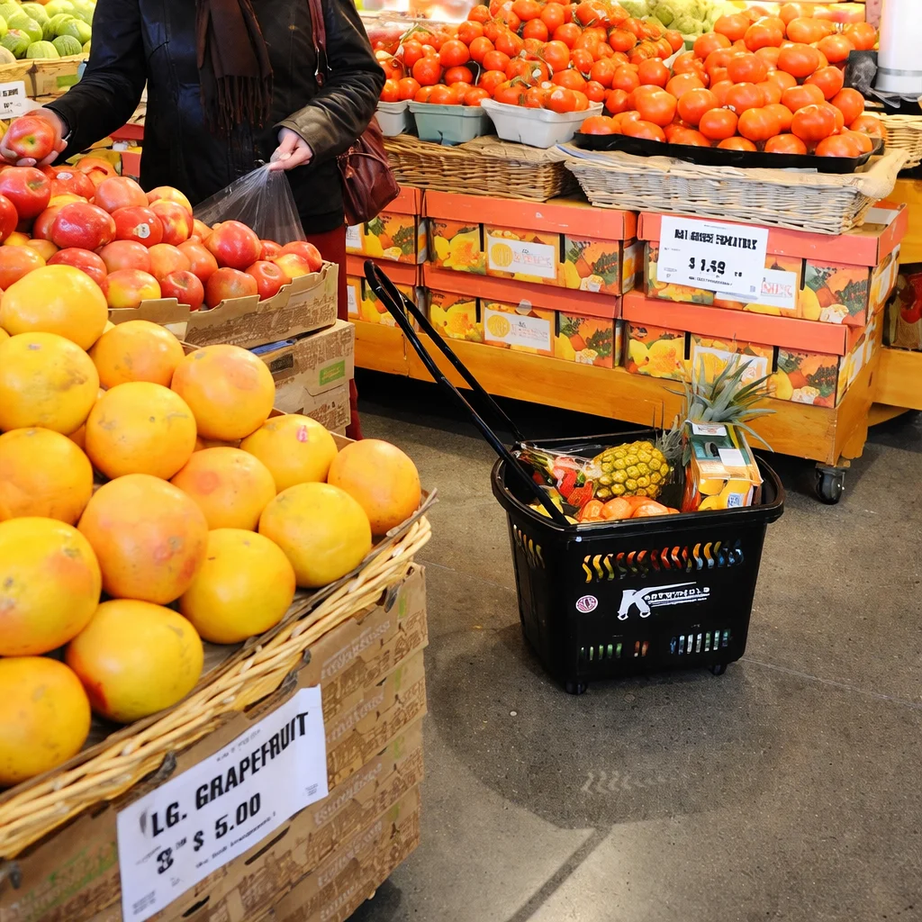 Kartwheels hand basket on wheels and shopping carts for retailers such as grocery stores by Continental Store Fixture Group