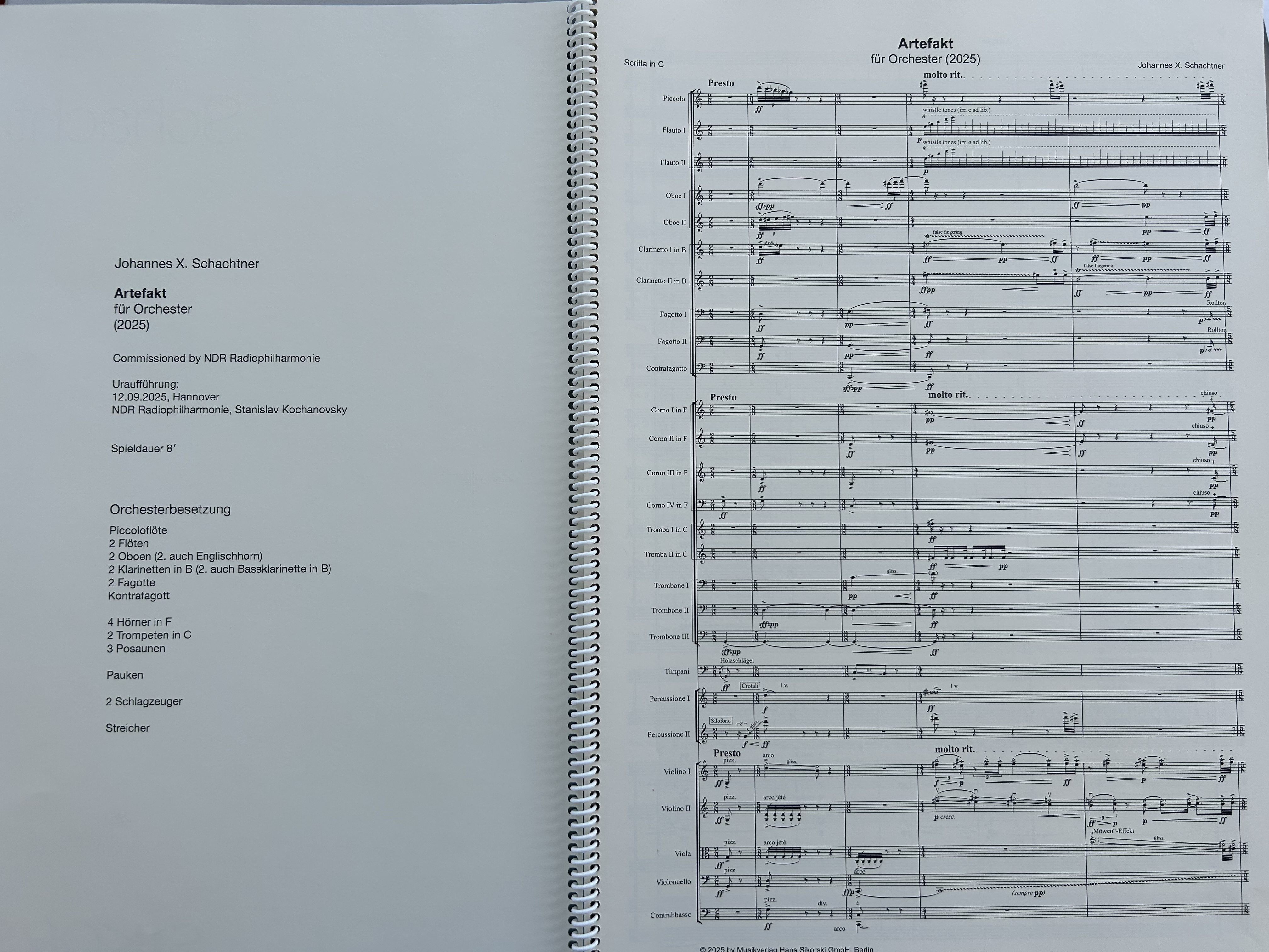 Uraufführung »Artefakt« für Orchester