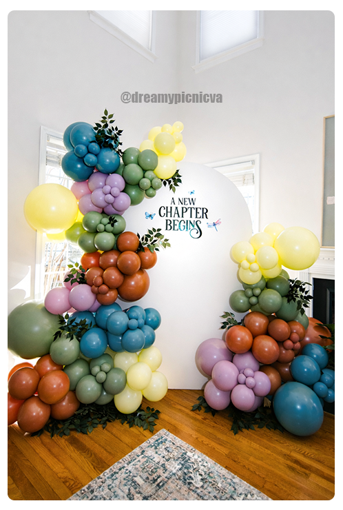 a cute balloon and backdrops display for a birthday and baby shower party in northern va dmv