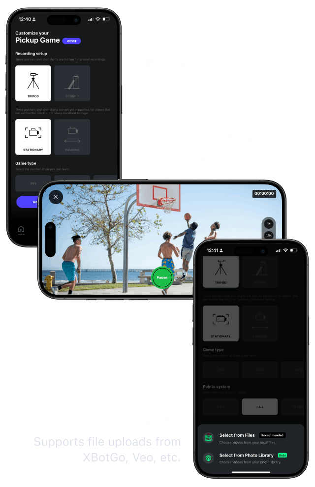 Configure settings, record, or upload your video.