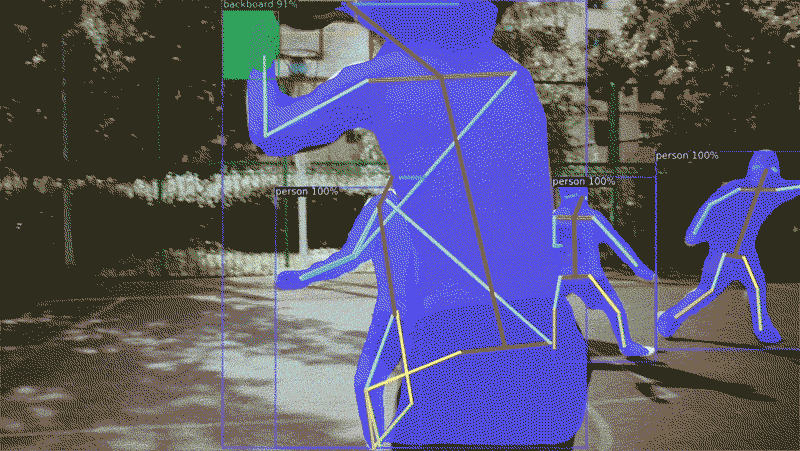 Game footage with AI overlay