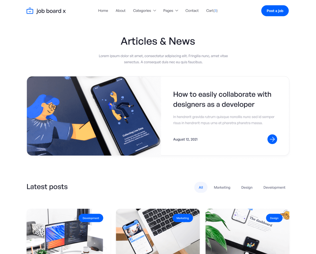 Blog - Job Board X Webflow Template