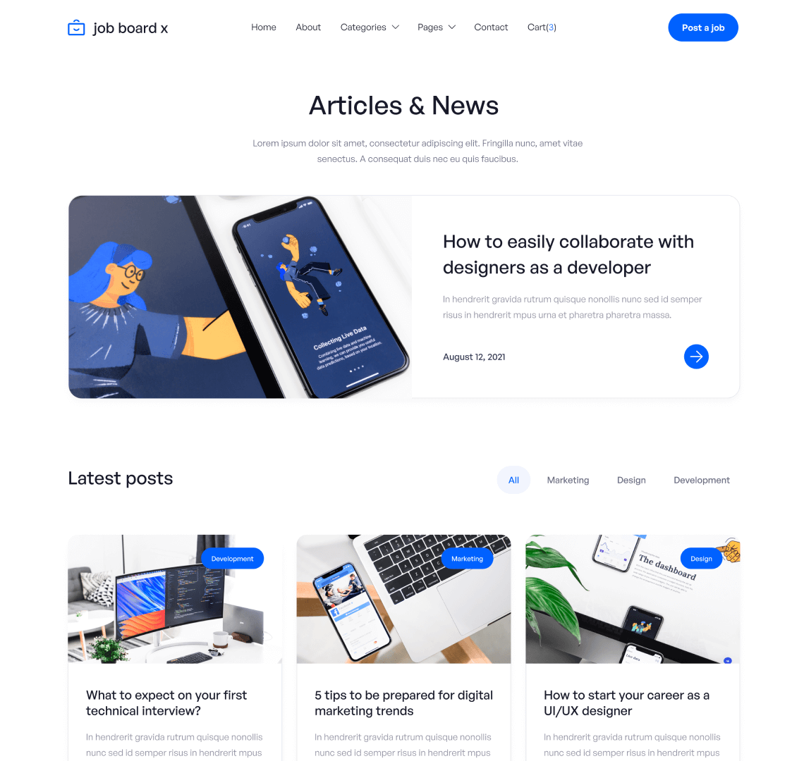 Blog - Job Board X Webflow Template