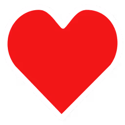 A red heart on a black background