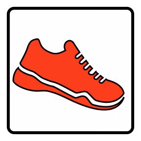 A red shoe on a white background