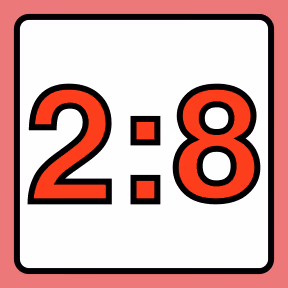 sign with the ratio 2 to 8