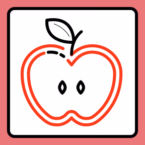 An apple with a leaf on top of it
