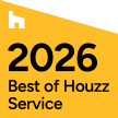 Houzz Best of Service 2024 award icon, signifying consecutive excellence by A&Z General Contractor.