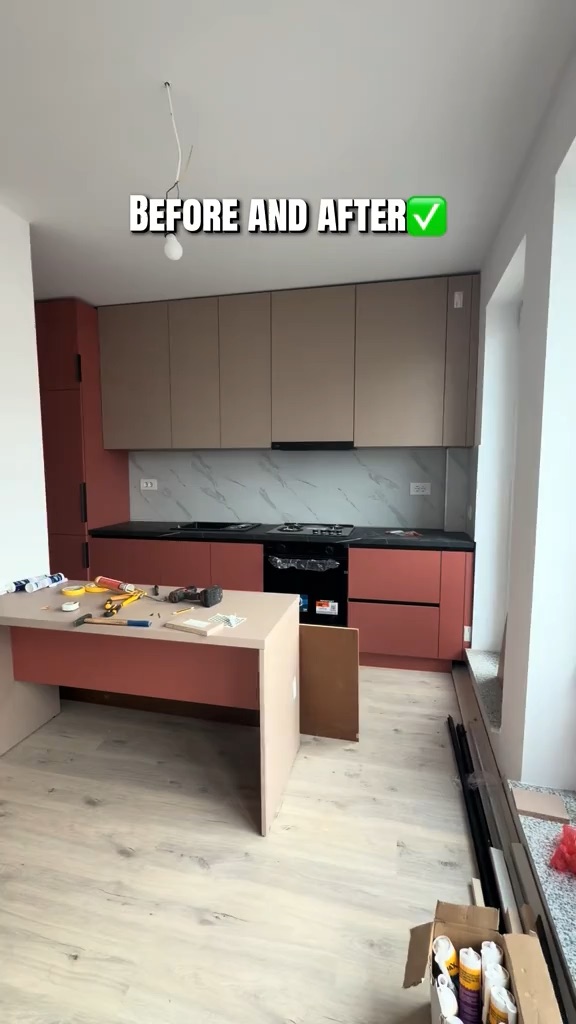 Bucătărie pe comandă înainte și după montaj, Prova Design