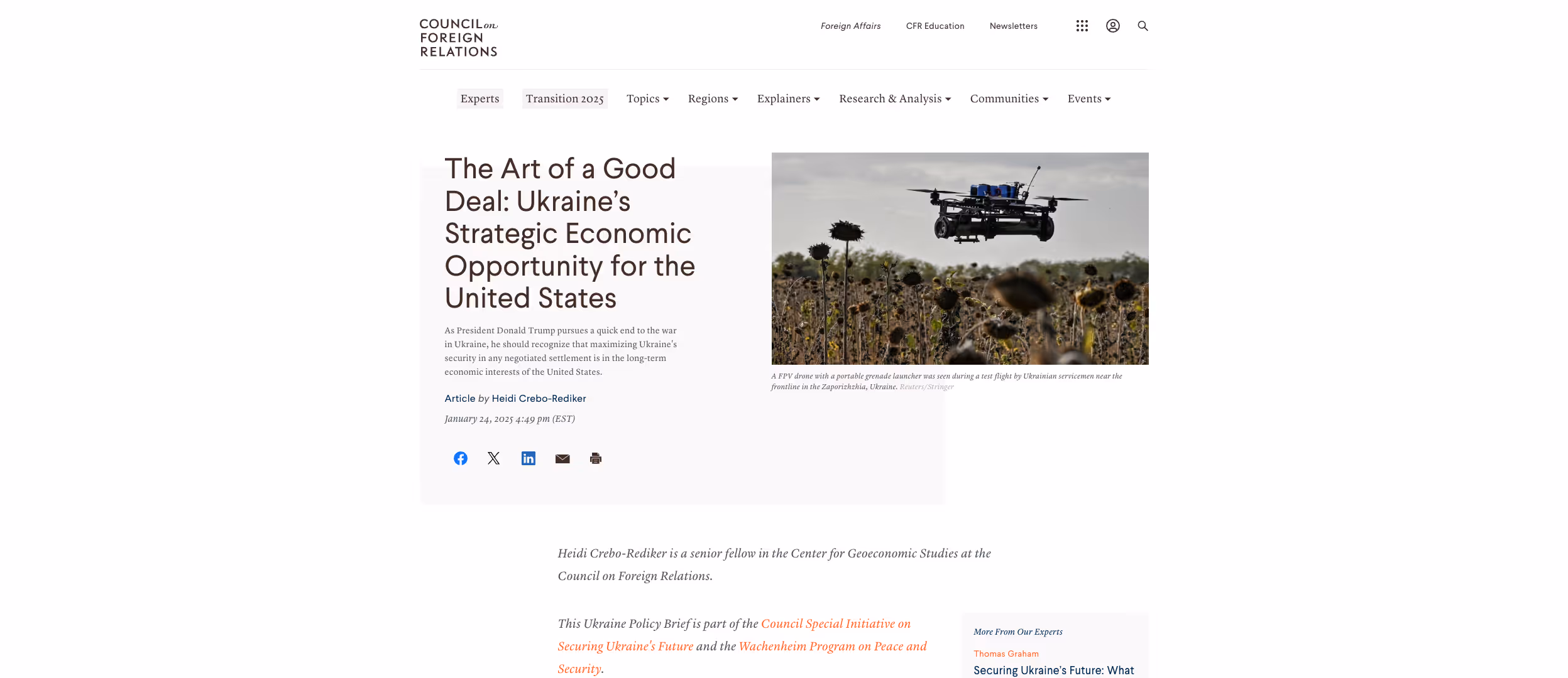 The Art of a Good Deal: Ukraine’s Strategic Economic Opportunity for the United States