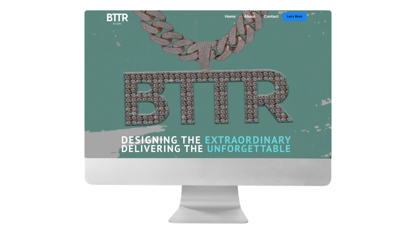 BTTR Designs creative portfolio website case study