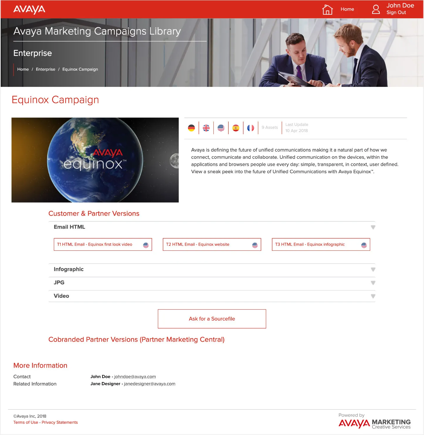 Avaya marketing library final design