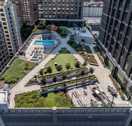 Aerial view of the VYV amenity deck