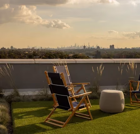 Lounge chairs on the 42 Broad roof