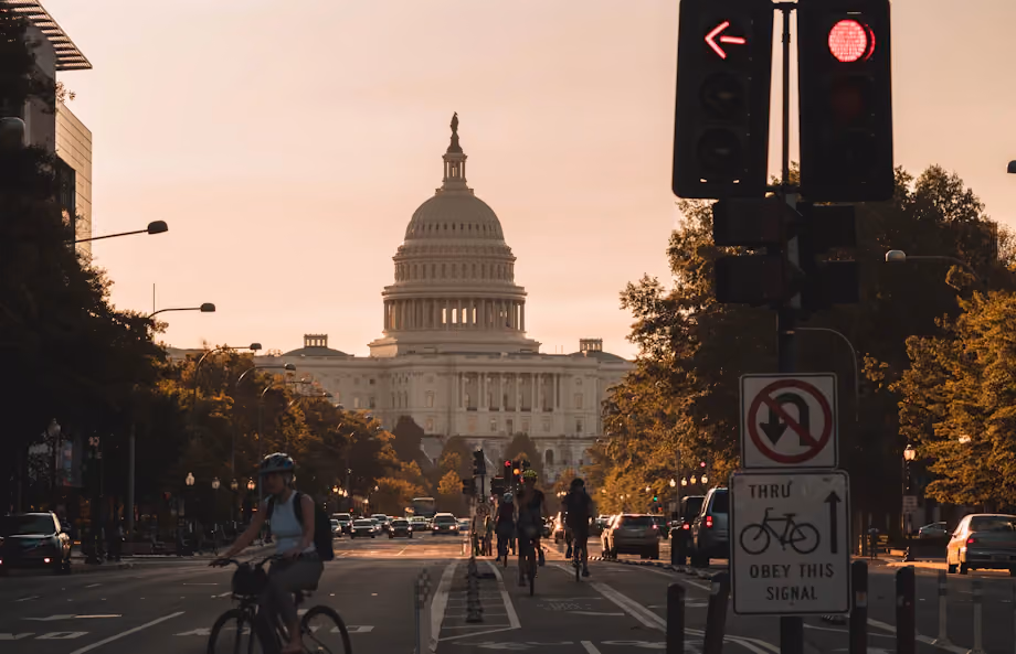 The U.S. Capitol at golden hour, Washington, D.C.