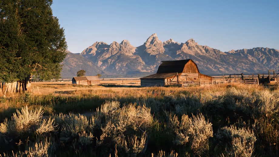 Barn below the Teton Range, Wyoming