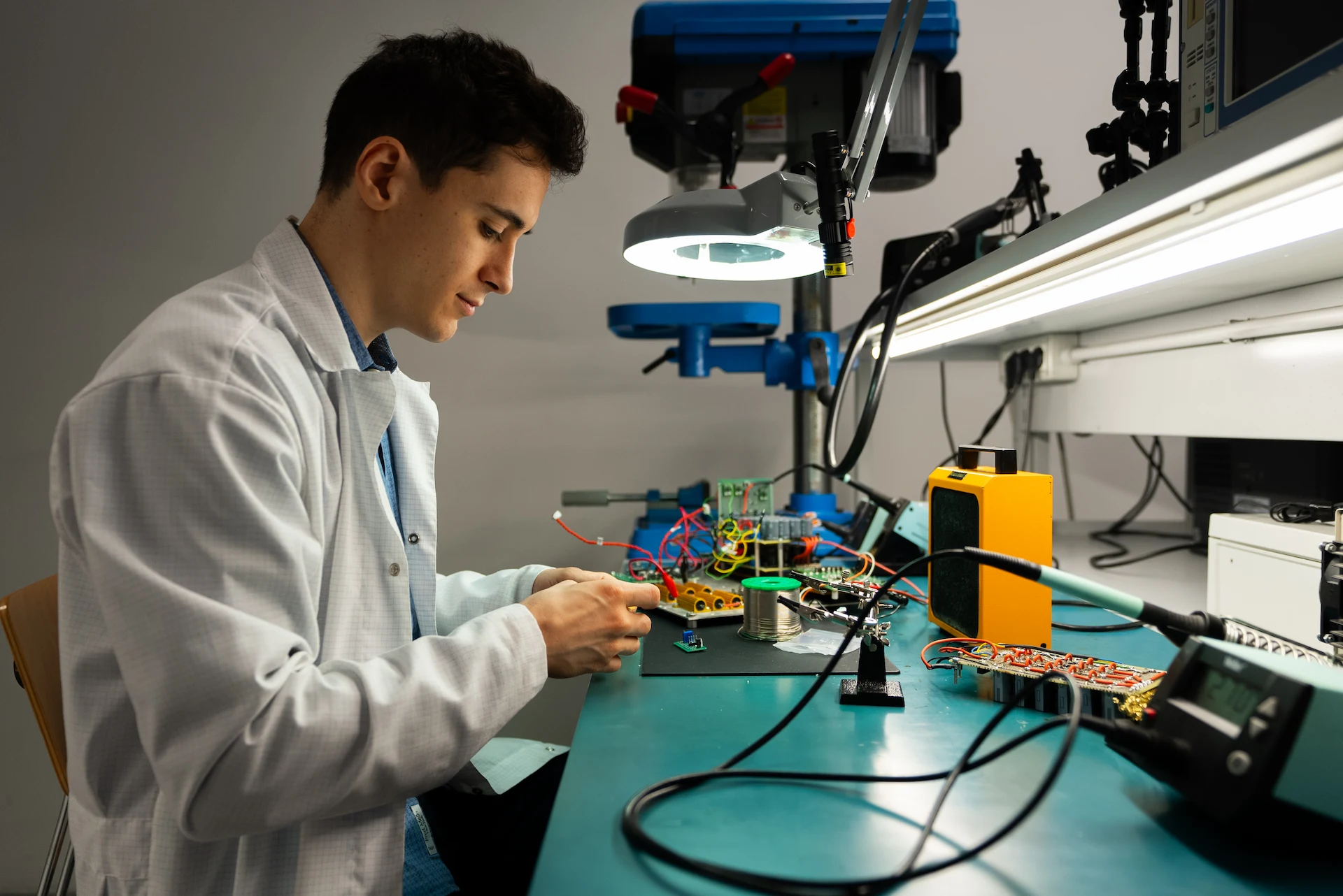 An engineer working on a schema 