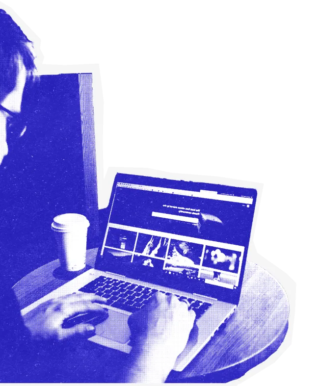 someone using laptop
