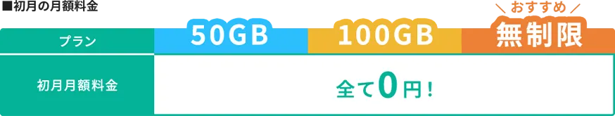 初月月額料金0円