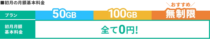 初月月額基本料金0円