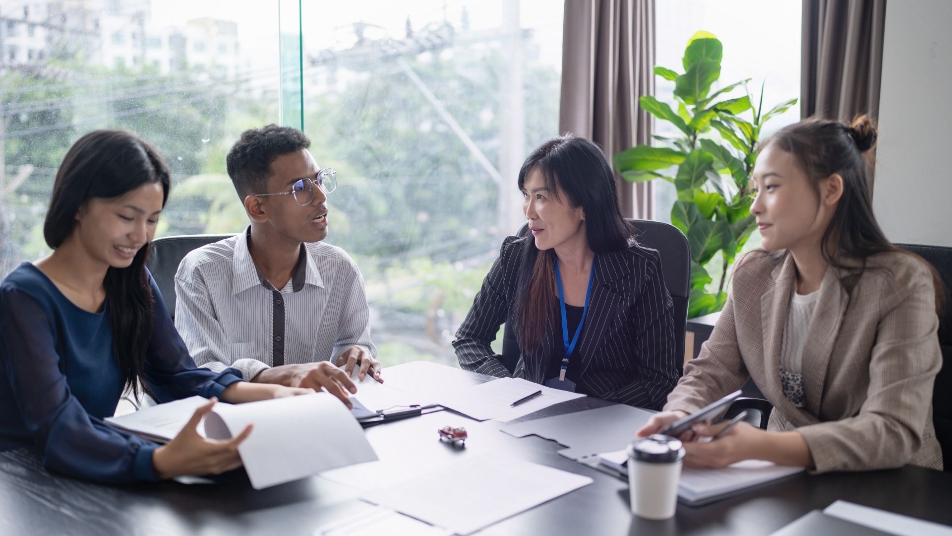 A group of teachers discussing