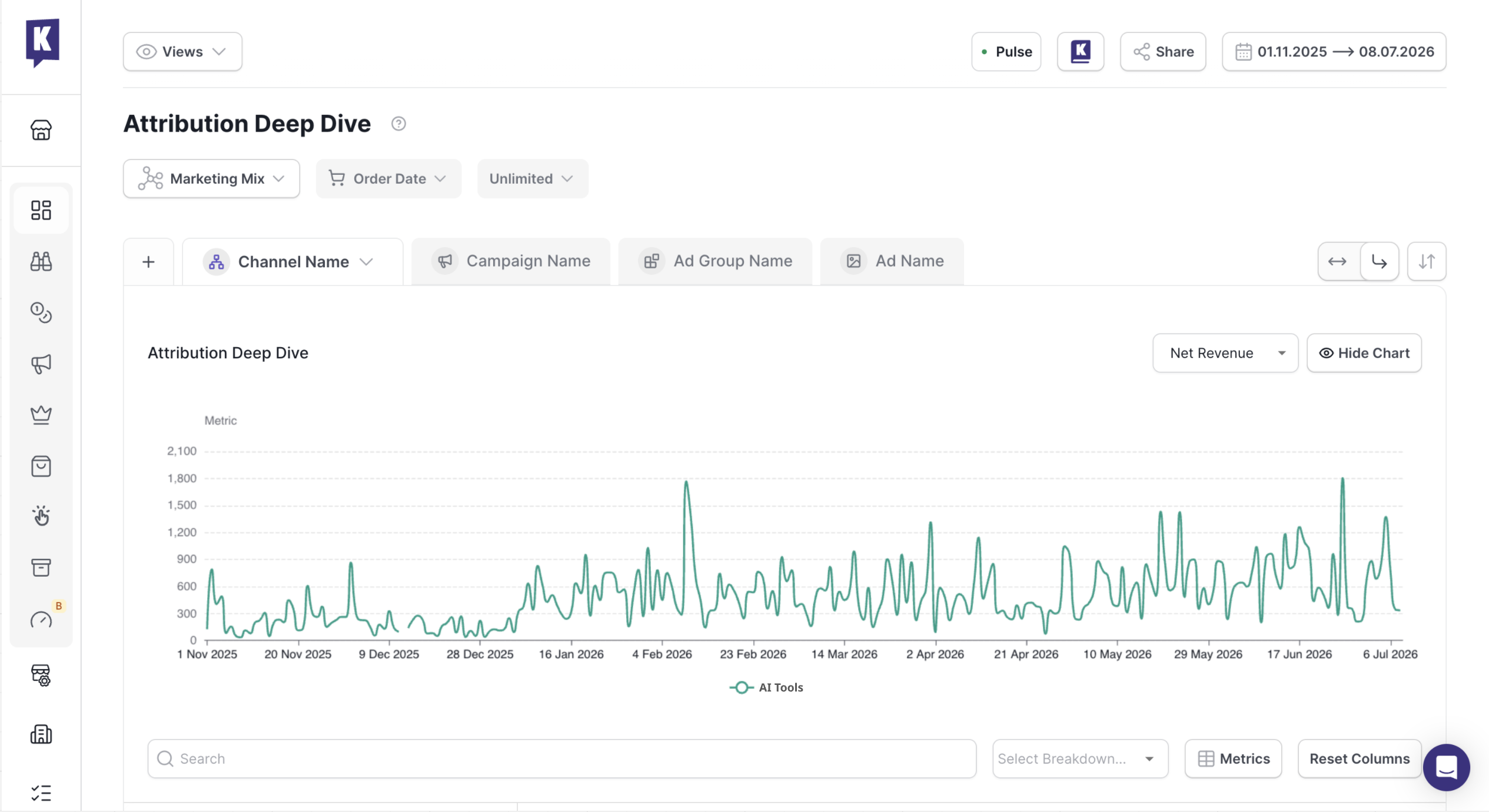 Dashboard mockup