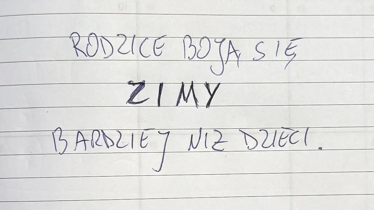 Rodzice boj się zimy.