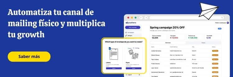 Envía mailing postal con el mismo esfuerzo que un email con Posthero.