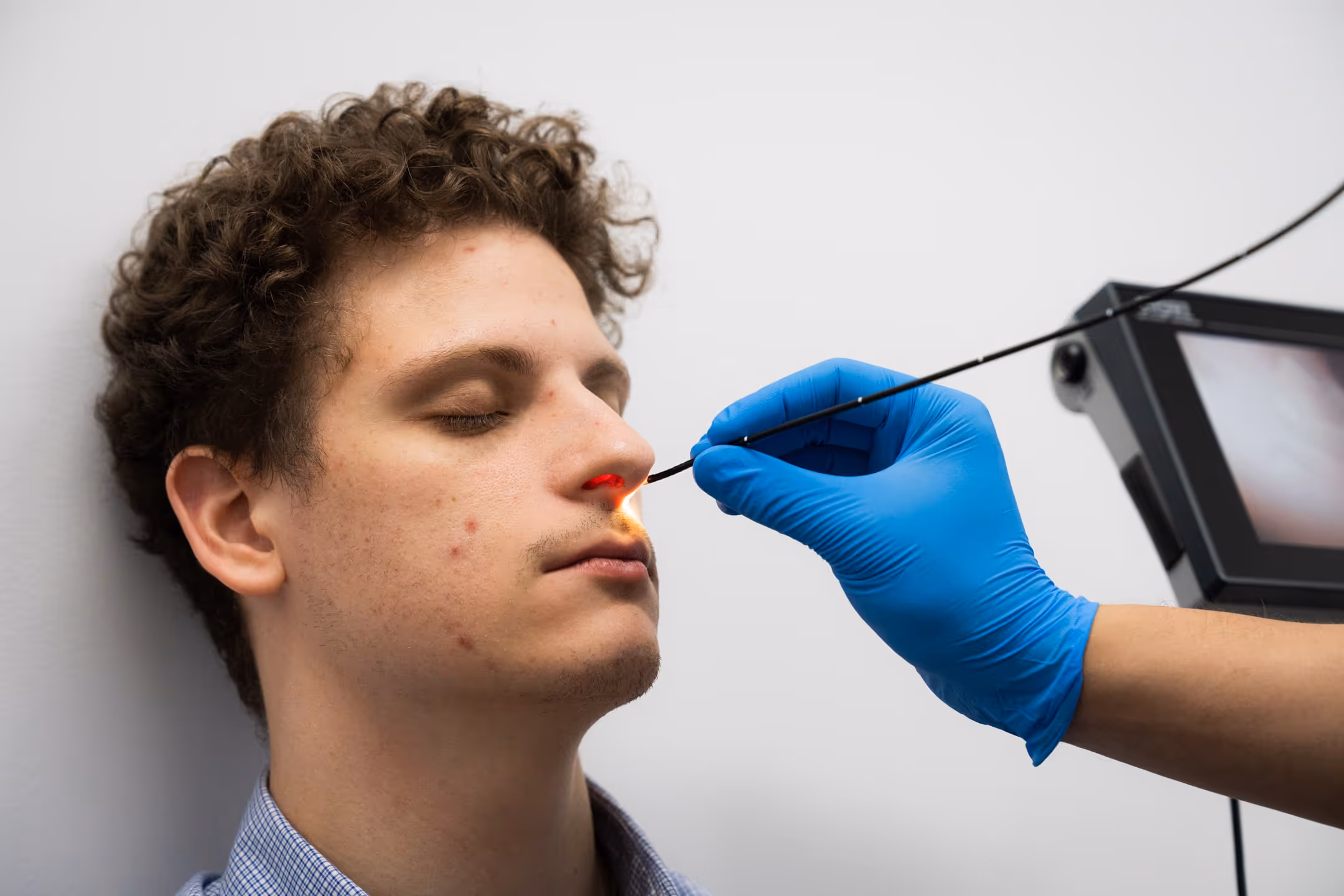 Assistant during a treatment allergy testing procedure