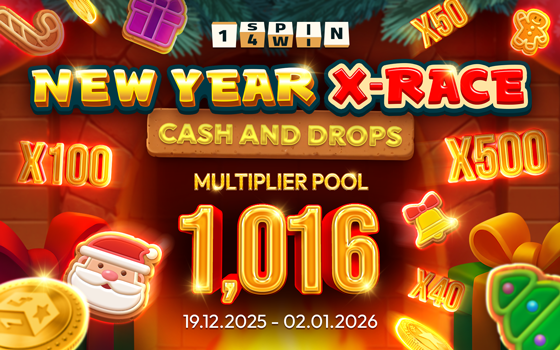 Join the “New Year X-Race” for festive wins with 1spin4win's Cash & Drops Multiplier promo