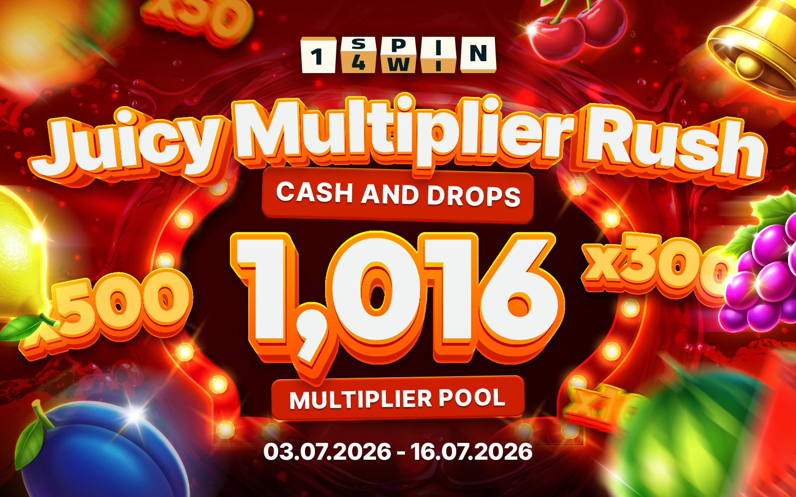 1spin4win kickstarts summer with “Juicy Multiplier Rush”, a vibrant Cash & Drops campaign