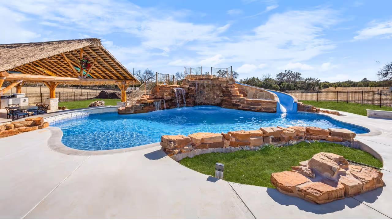 Figure 2: Pool & Kitchen After Gary Pools Finished Out the Build