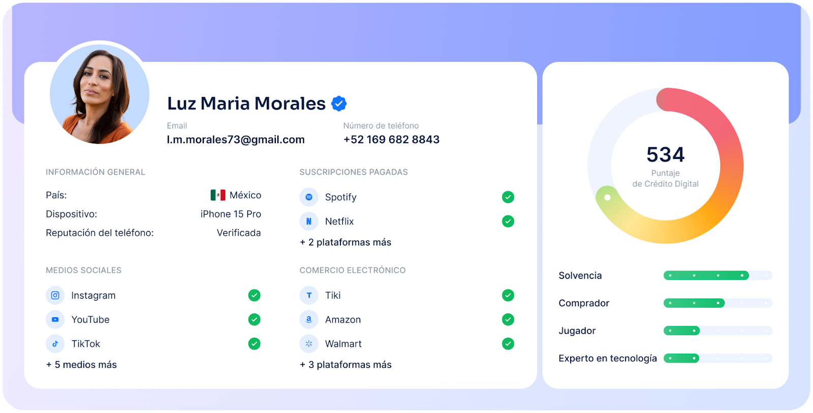 Borrower profile at RiskSeal