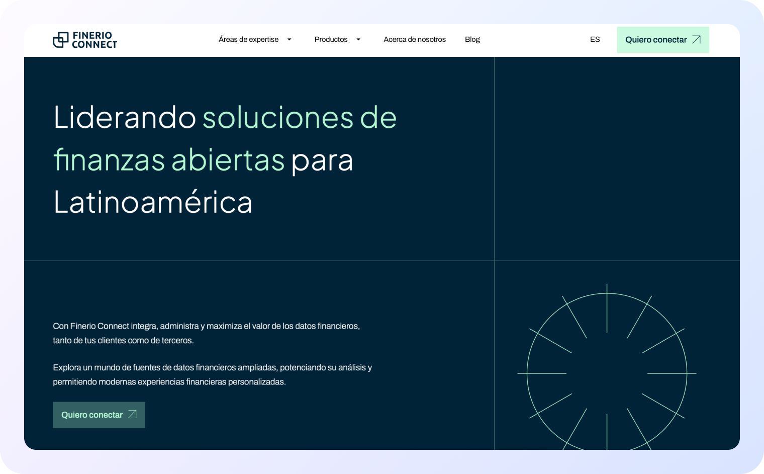 Finerio Connect home page screenshot