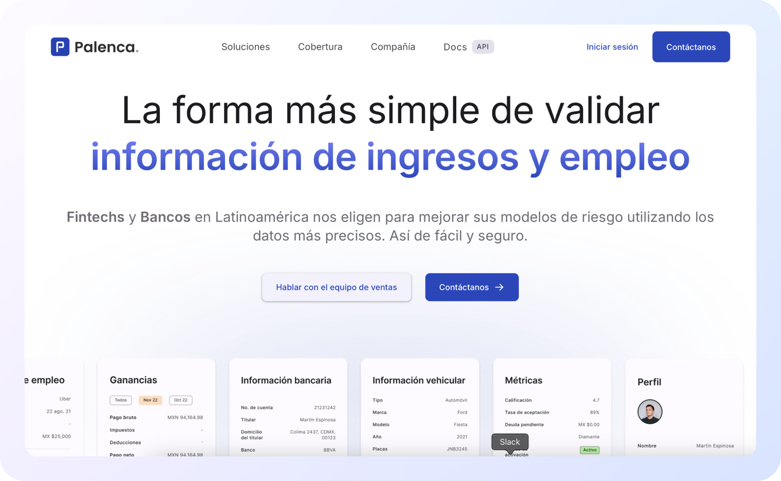 Palenca home page screenshot