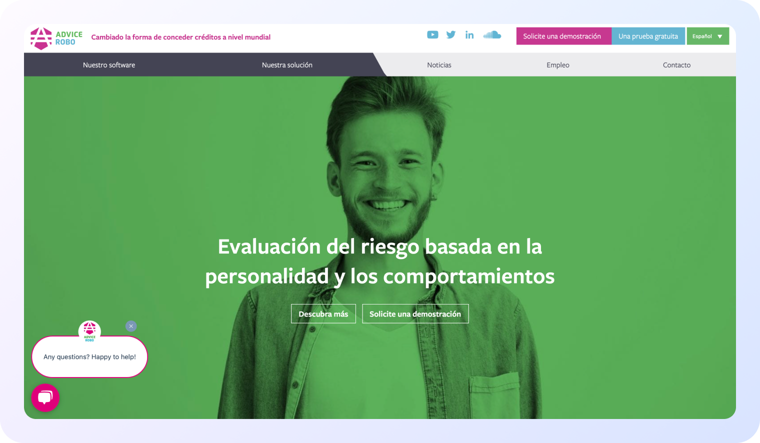 AdviceRobo Home page screenshot
