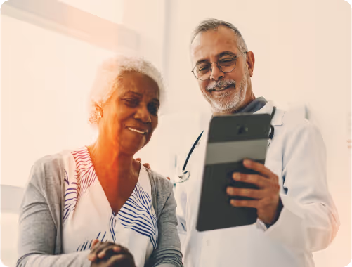 Patient and doctor discussing