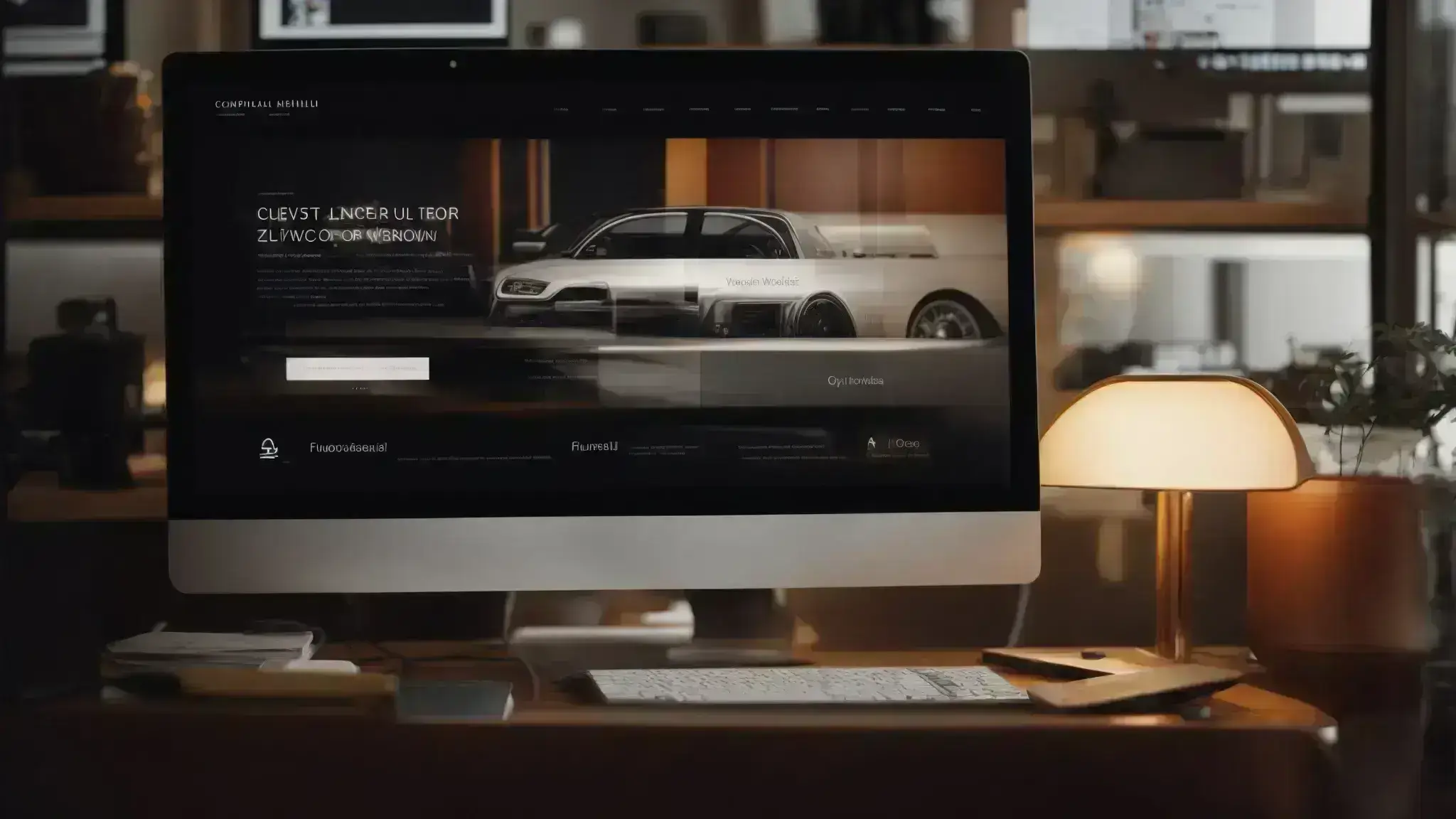 a computer screen displaying an attractive website homepage with interactive elements and a clean layout.