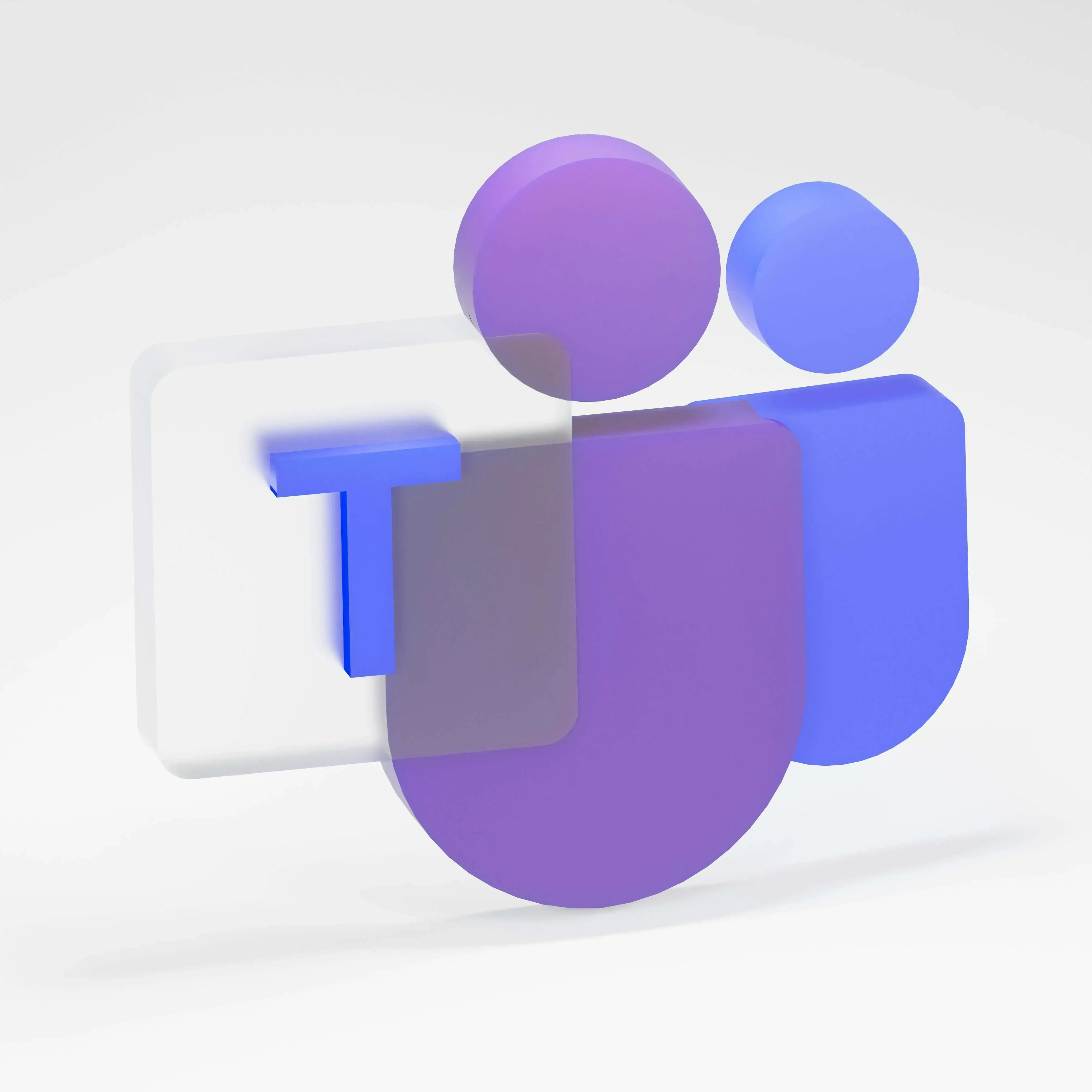 A 3D rendering of the Microsoft Teams logo.