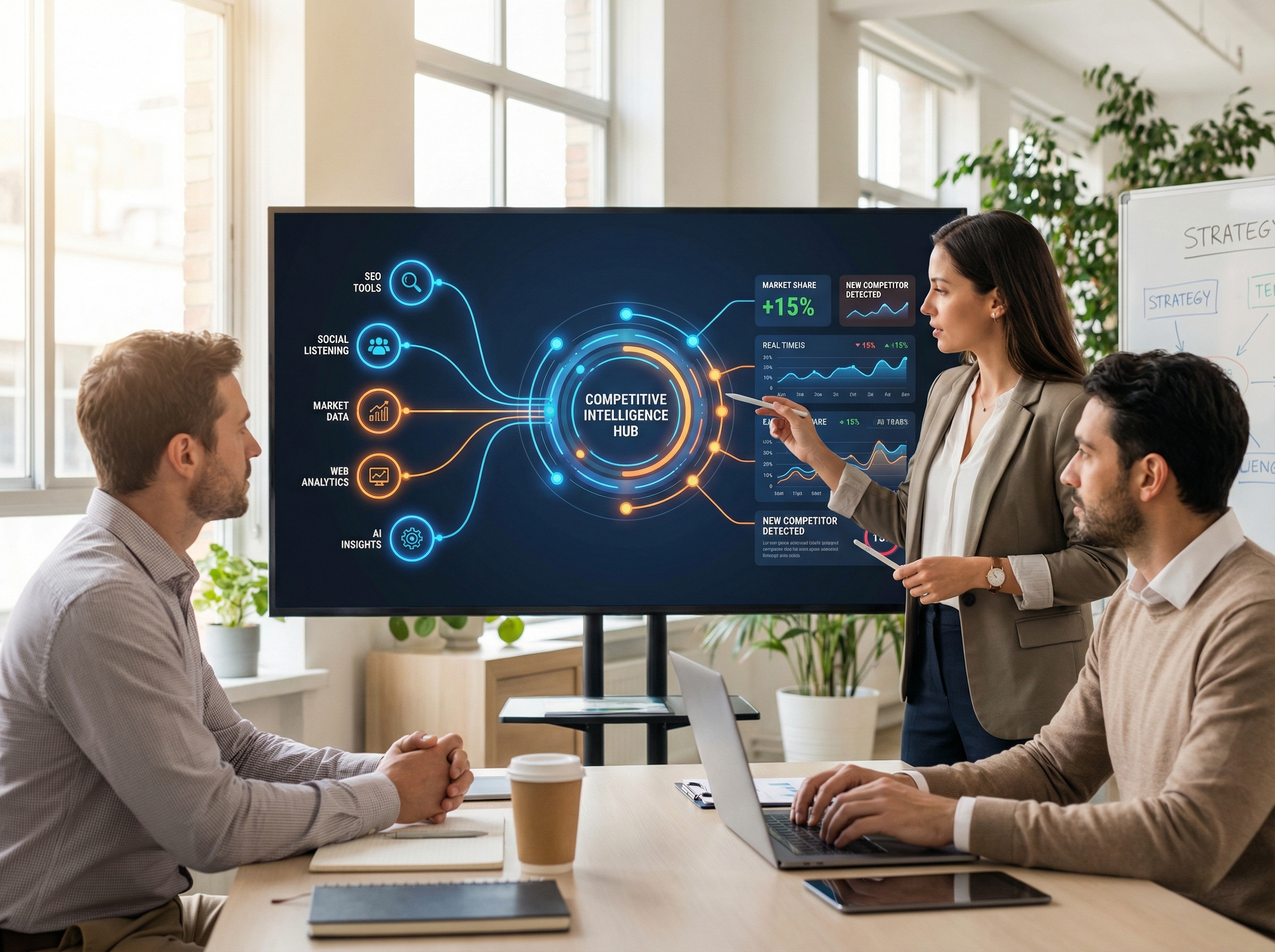 Competitive intelligence system integration and data flow visualization