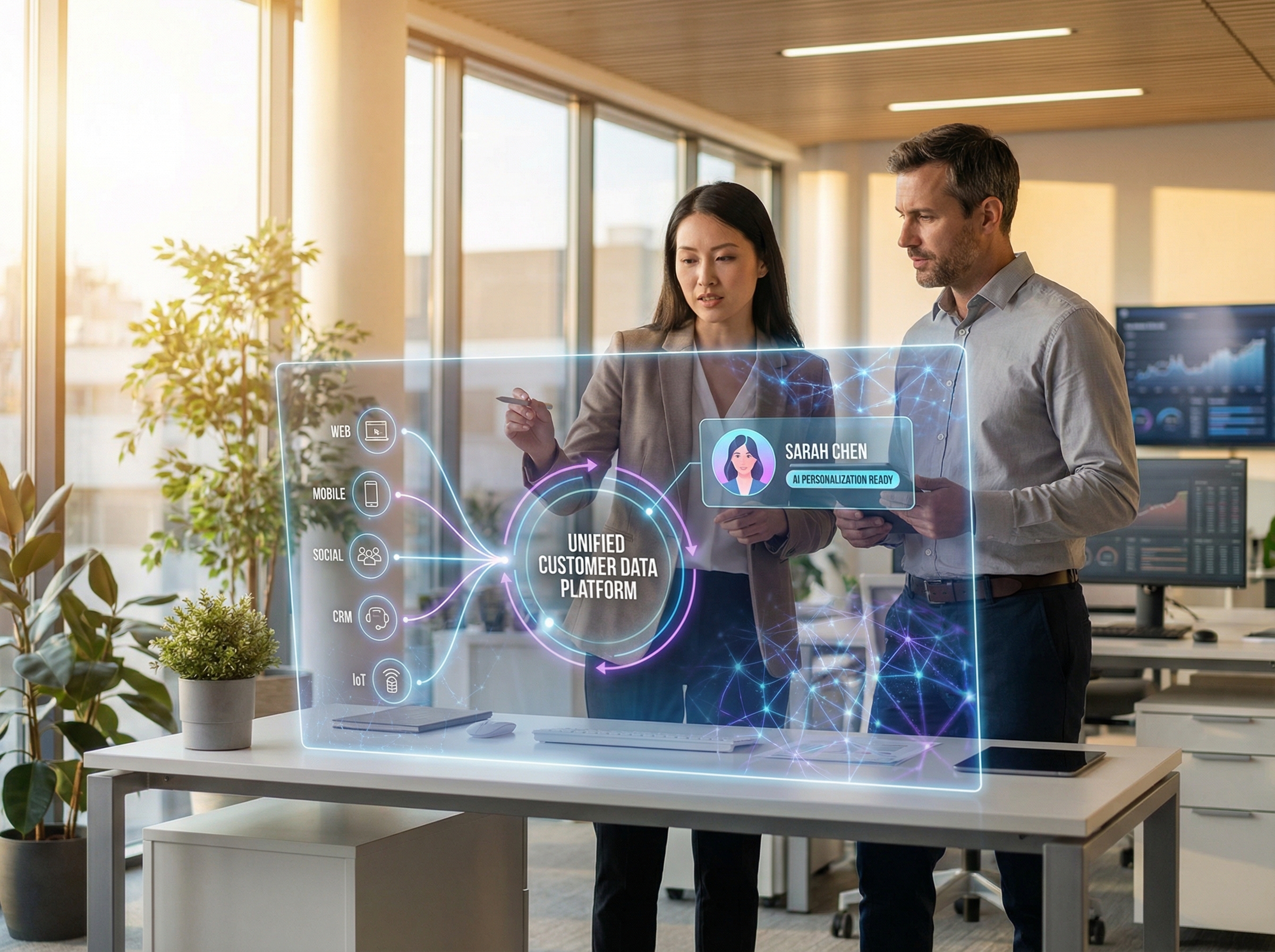 Customer data platform unifying data from multiple sources for AI personalization