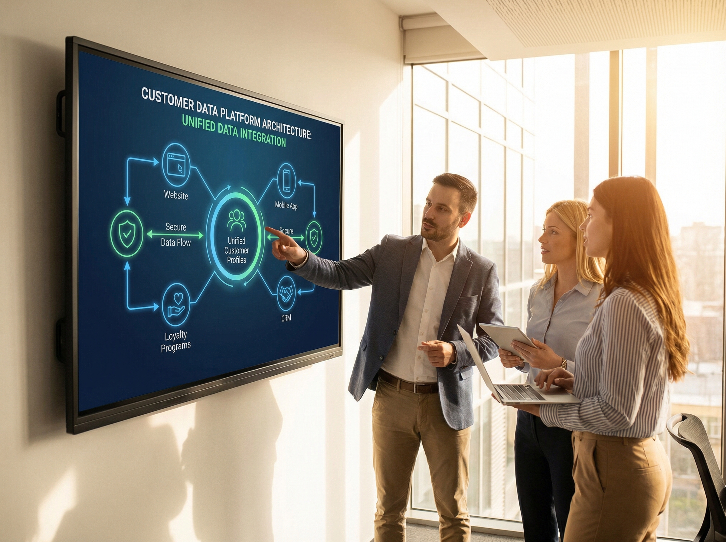 Customer Data Platform architecture diagram showing unified data integration