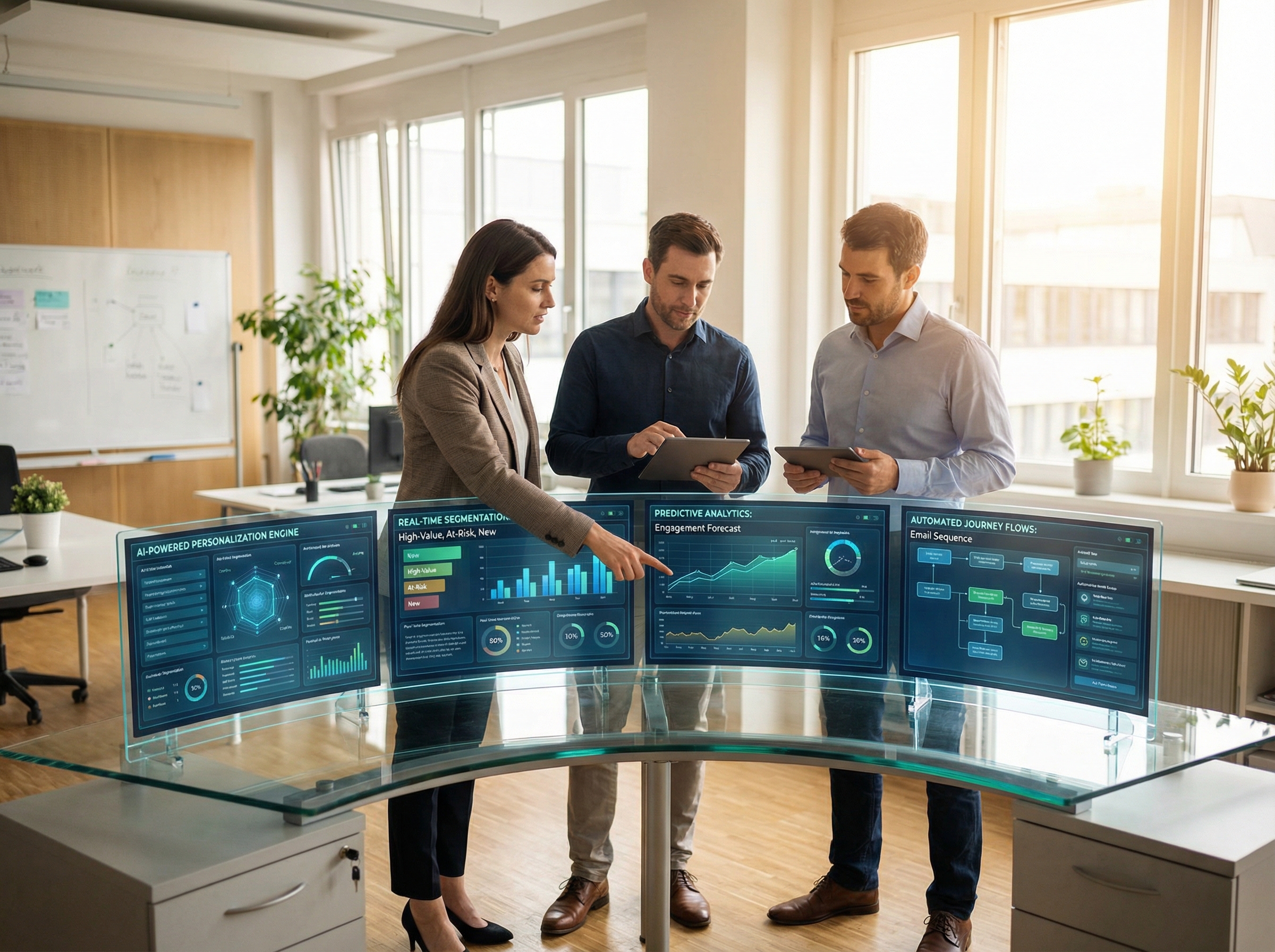 AI-driven personalization dashboard with predictive analytics and customer segmentation